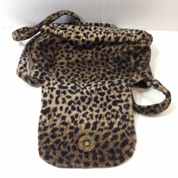 Vintage Chetah Print Soft Fabric Crossbody Bag Handmade - Picture 9 of 9